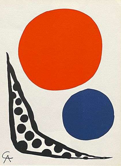 Rare Vintage Alexander Calder Original Color Lithograph Circa 1964