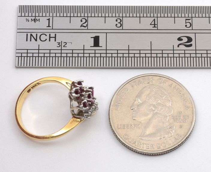 Attractive Ruby & Diamond Cluster