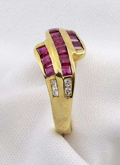Feminine 14K  Baguette Ruby Ring