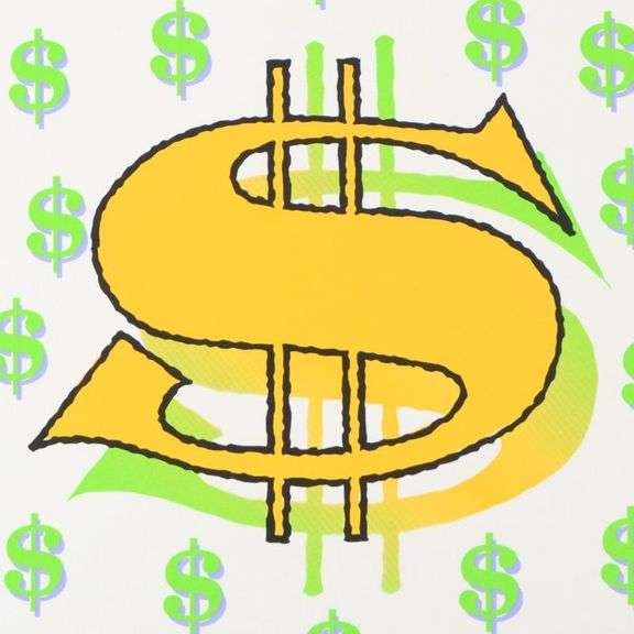 Dollar Sign (White) by Steve Kaufman