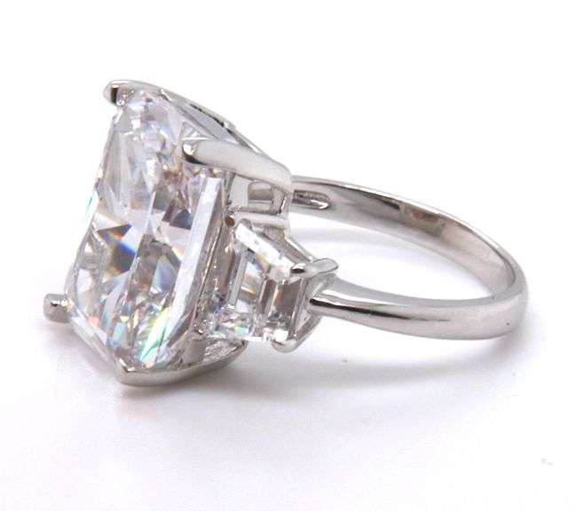 White Cubic Zirconia Sterling Silver Ring