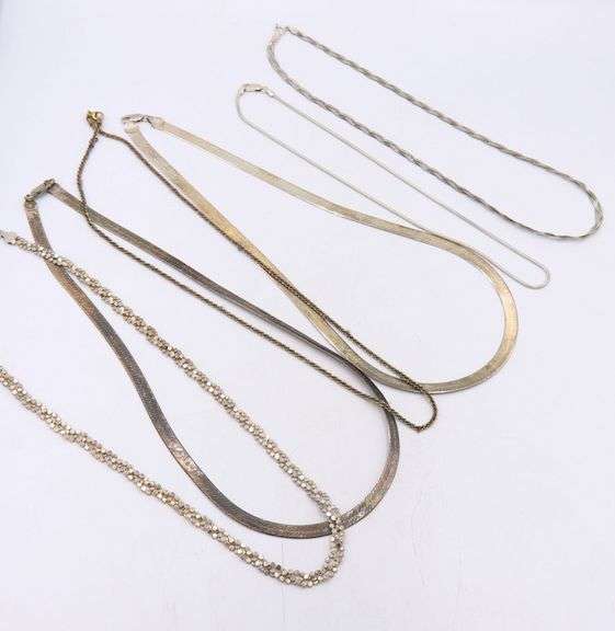 Group Lot of 7 Vintage 925 Sterling Silver Chains