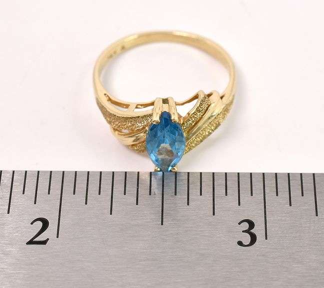 Dazzling Blue Topaz Gem Ring in 14K Yellow Gold