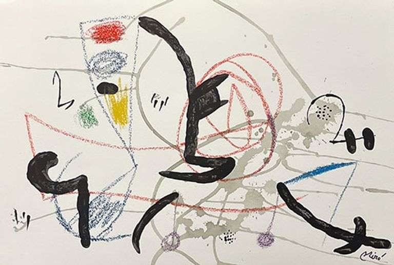 Collectible Limited Edition Joan Miro Lithograph Circa 1975