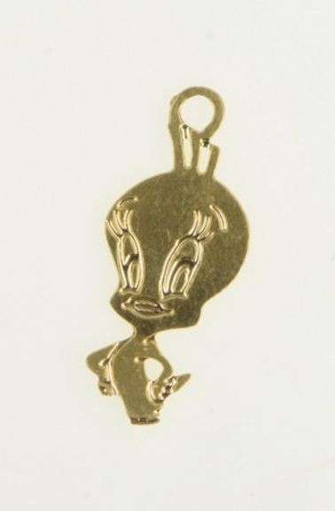 14K Yellow Gold Tweety Bird Warner Bros. Cartoon Charm/Pendant