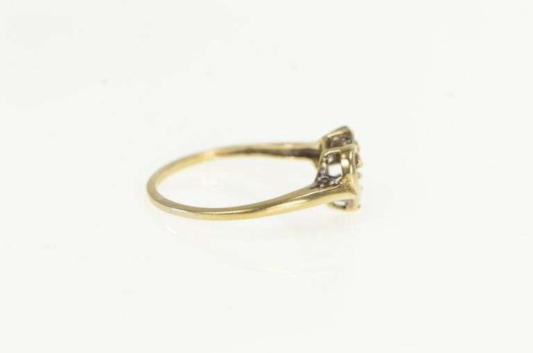10K Yellow Gold Simulated Ruby CZ Heart Ring
