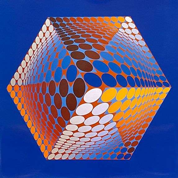 Rare Victor Vasarely Serigraph from Progressions 3 Suite