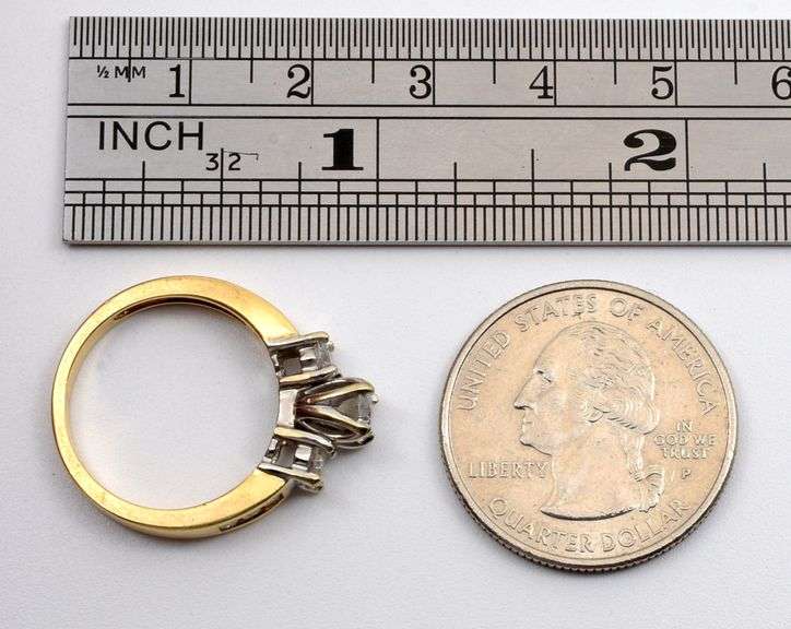 Fashionable 14k YG Multi-Diamond Ring