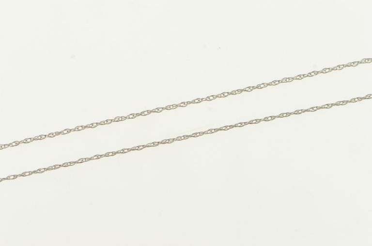 10K White Gold 0.6mm Rolling Woven Twist Chain Link Necklace