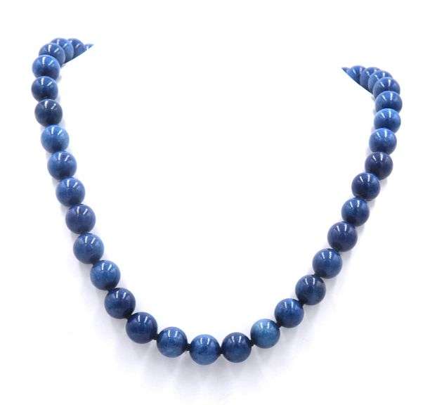 Lapis Beads Necklace with Toggle Clasp