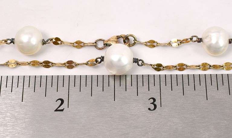 Vermeil Pearl Necklace In Sterling Silver