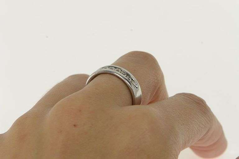 14K White Gold 0.50 Ctw Diamond Classic Men's Wedding Band Ring