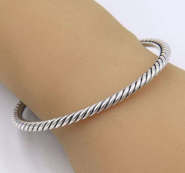 David Yurman 4mm Cable Bangle Bracelet in Sterling Silver