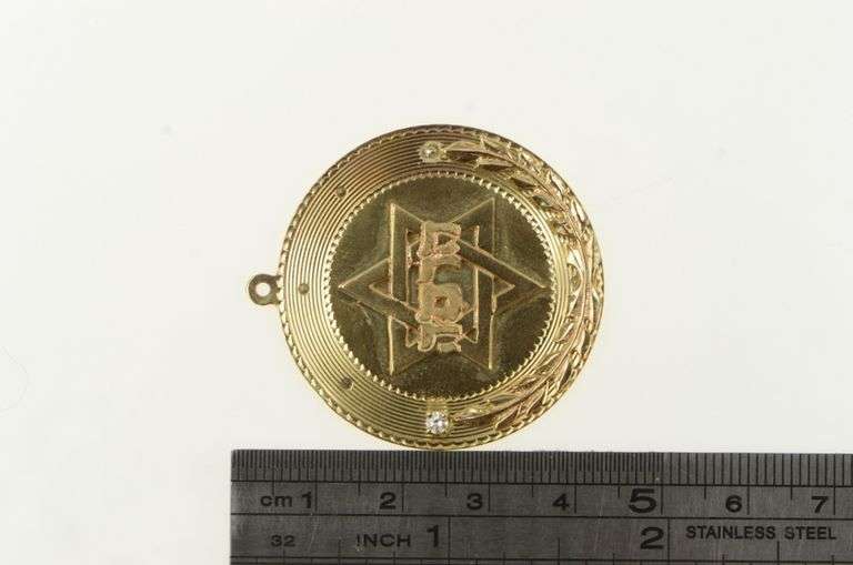 14K Yellow Gold Jewish Star of David Hebrew Diamond Charm/Pendant