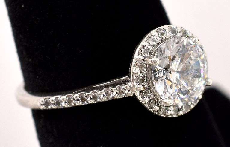 CZ Gem Ring in Sterling Silver