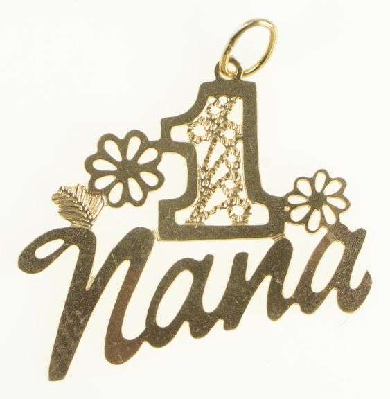 14K Yellow Gold #1 Number One Nana Grandma Granny Charm/Pendant