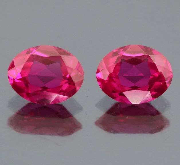 Gorgeous! 4.35ct lab grown set of cherry red Rubies!