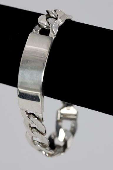 14mm Sterling Silver Italian Curb ID Bracelet in 8 Inches
