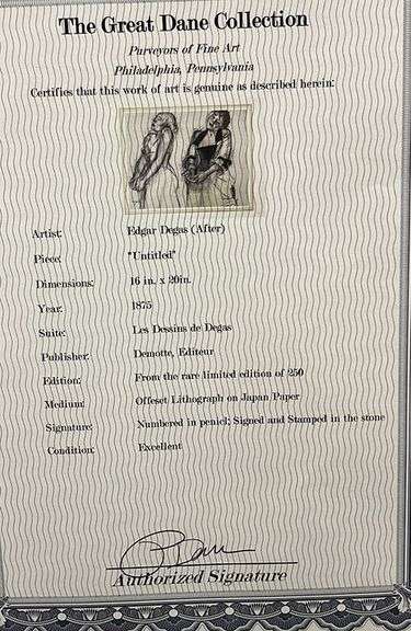 Extremely Rare and Collectible Antique Edgar Degas From Les Dessins de Degas Suite