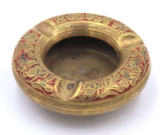 Set of 2 Vintage Solid Brass Ashtray