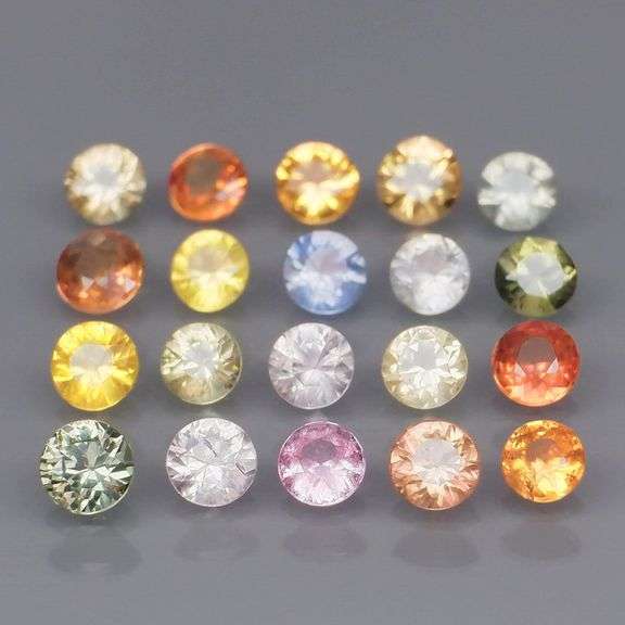 Glittering 20 piece 3.65ct fancy color Sapphire set