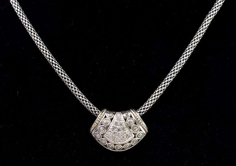 CZ Pendant Necklace in Sterling Silver