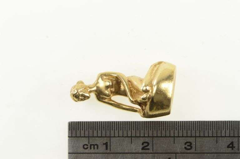 14K Yellow Gold Little Mermaid Copenhagen Denmark Statue Charm/Pendant