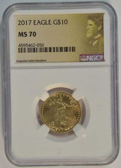 Flawless Gem BU 2017 $10 American Gold Eagle. NGC MS70