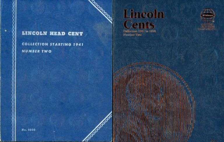 2 Lincoln Wheat Cent Albums: 1941 – 1975