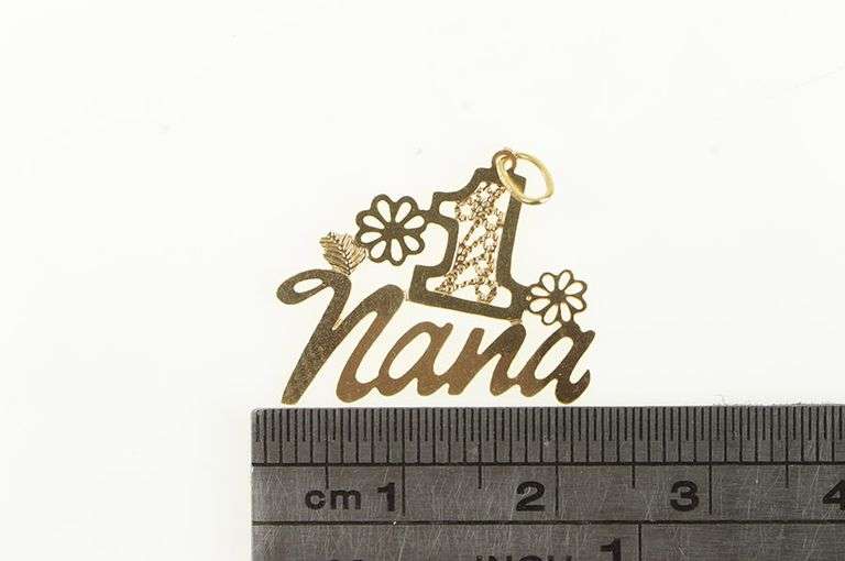 14K Yellow Gold #1 Number One Nana Grandma Granny Charm/Pendant