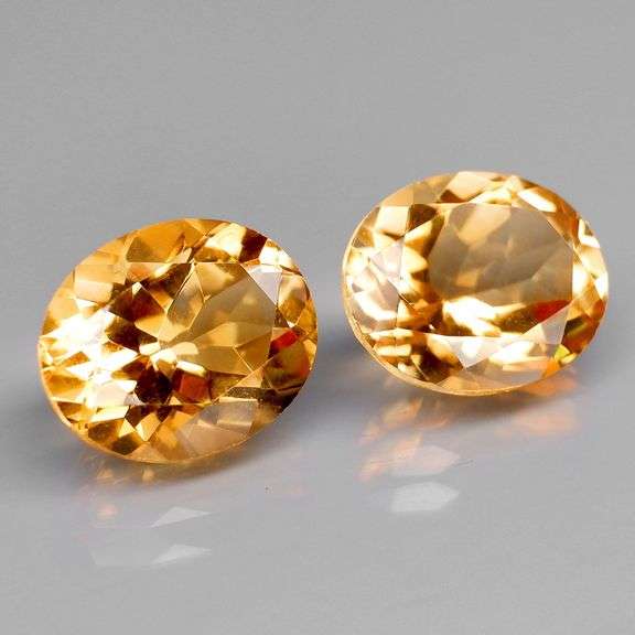 High fire 6.84ct golden yellow Citrine pair