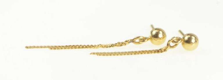 14K Yellow Gold Serpentine Chain Fringe Statement Earrings