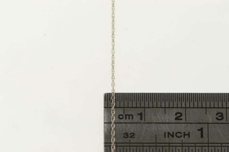 10K White Gold 0.8mm Rolling Simple Twist Plain Chain Link Necklace