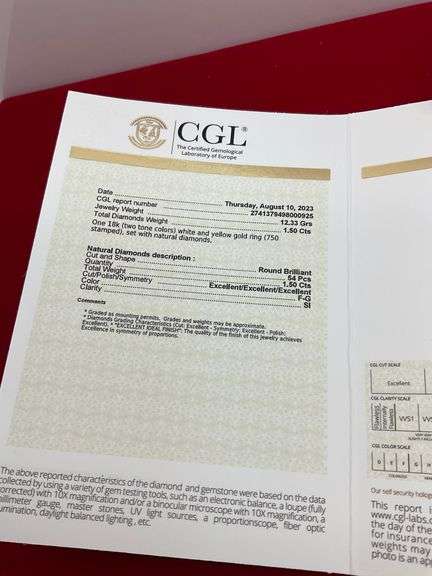 CERTIFIED 18K GOLD AND DIAMOND BAND / RING