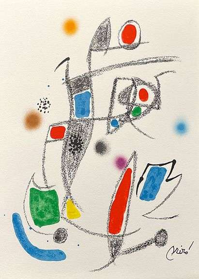 Collectible Limited Edition Joan Miro Lithograph Circa 1975
