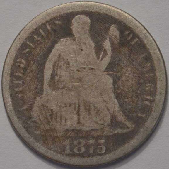 1875-CC Seated Liberty Dime
