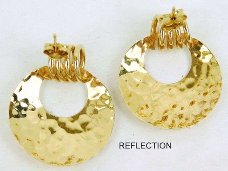 Vintage 14K Hammered Gold Earrings