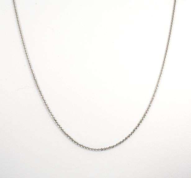 Sparkling 14k WG Long Necklace