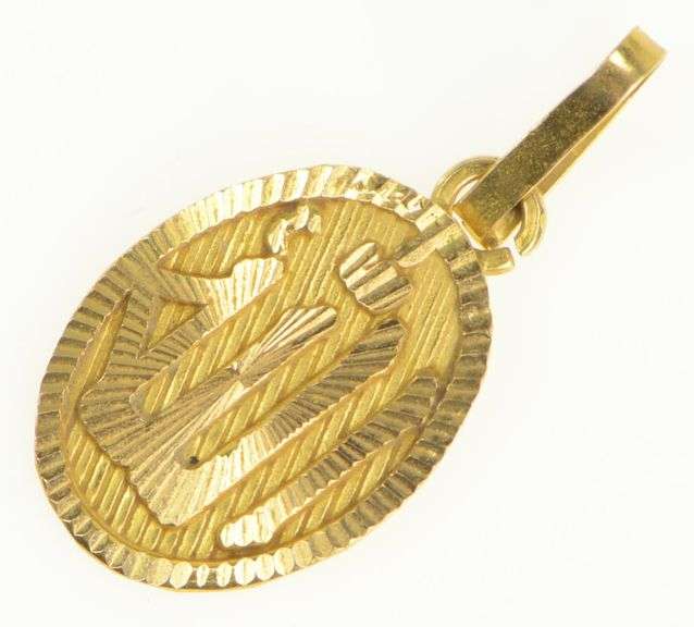 14K Yellow Gold Allahu Akbar Islamic Faith God is Great Charm/Pendant