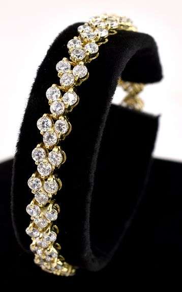 Glorious 10K Yellow Gold Cubic Zirconia Tennis Bracelet