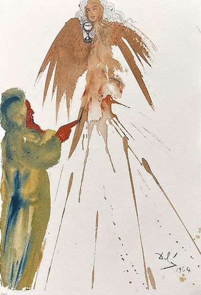 Rare Salvador Dali Biblia Sacra Lithograph Circa 1960's