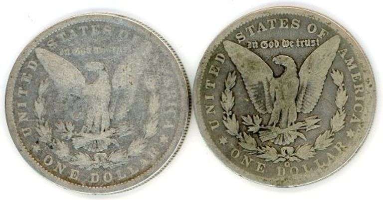 Two Different Morgan Silver Dollars: 1880 & 1900-O