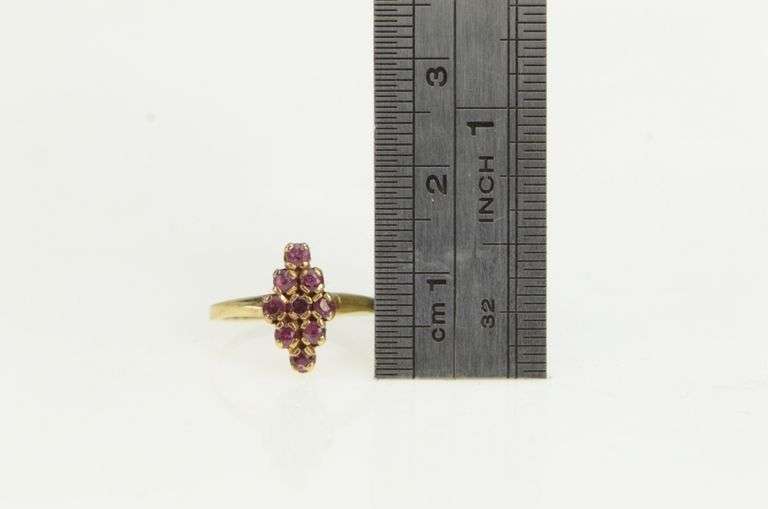 14K Yellow Gold Date To Remember Stork Baby Syn. Ruby Charm/Pendant
