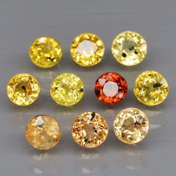 Glittering 3.17ct set of 10 multi-hue Songean Sapphires