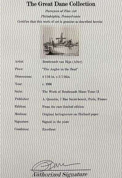 Collectible Antique Rembrandt Original Heliogravure Circa 1880