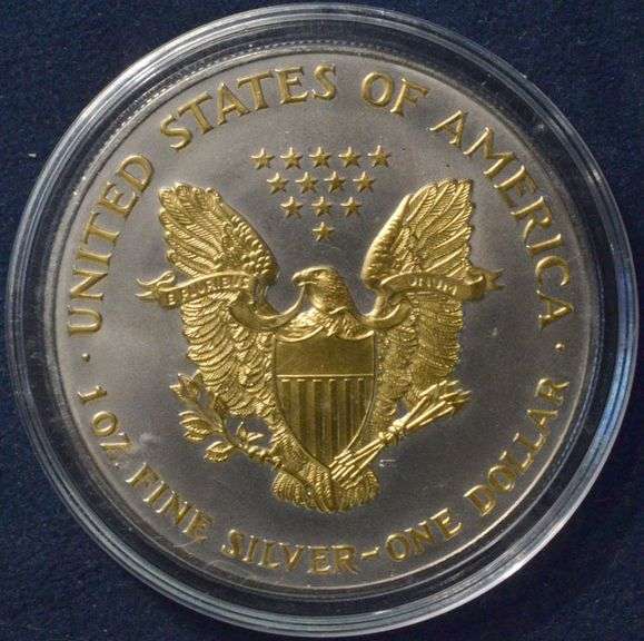 2001 Gold And Platinum Enhanced  Silver Eagle