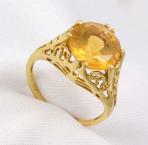 Contemporary Filigree Citrine Ring
