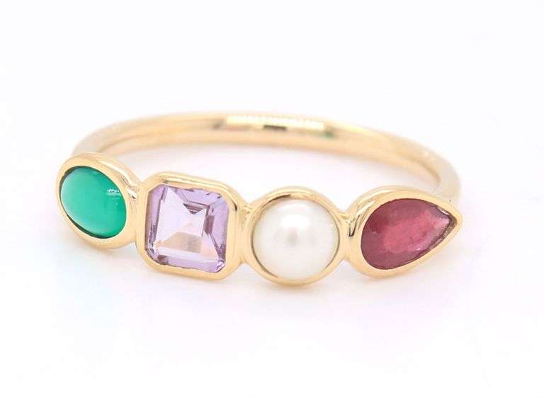 Fabulous 18kt Tous Multi Gemstone Band