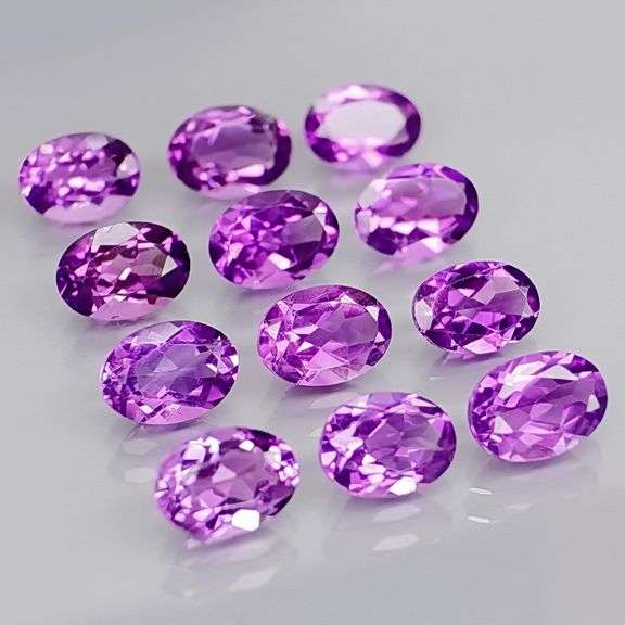 Glittering 8.18ct 7x5mm real Bolivian Amethyst set