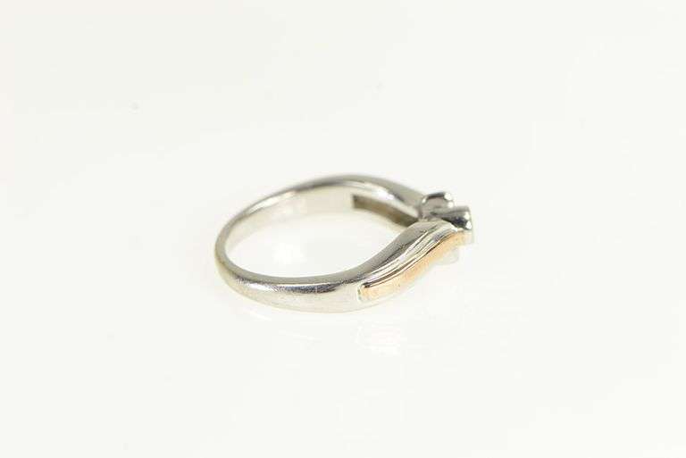 10K White Rose Gold Diamond Bypass Promise Engagement Ring
